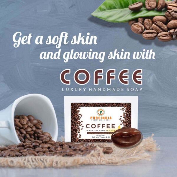 Coffee Bathing Soap for Deep Cleaning, Toning with Coffee and Vitamin E Oil | Natural Handmade Soap - Image 4