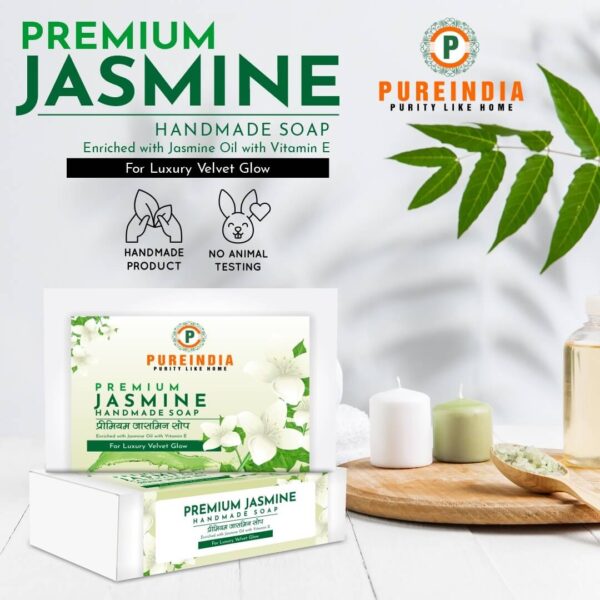 Jasmine Bathing Soap | 100% Pure, Natural with Essential Oils | Natural Handmade Soap - Image 2