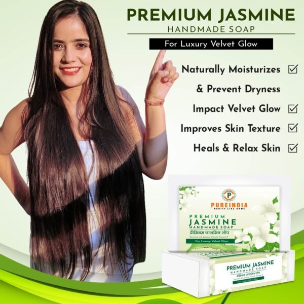 Jasmine Bathing Soap | 100% Pure, Natural with Essential Oils | Natural Handmade Soap - Image 4