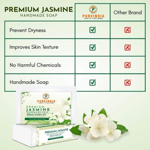 Jasmine Bathing Soap | 100% Pure, Natural with Essential Oils | Natural Handmade Soap - Image 7