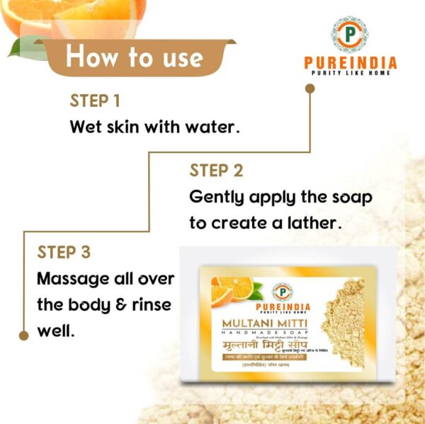 Multani Mitti Luxury Handmade Soap | Pure Natural Facial Scrub and Deep Cleansing Soap - Image 6