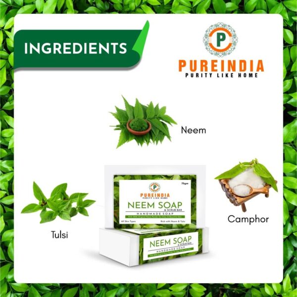 Neem Purifying Soap for Acne Pimples and Rashes | Stop Skin Infection | Natural Handmade Soap - Image 4