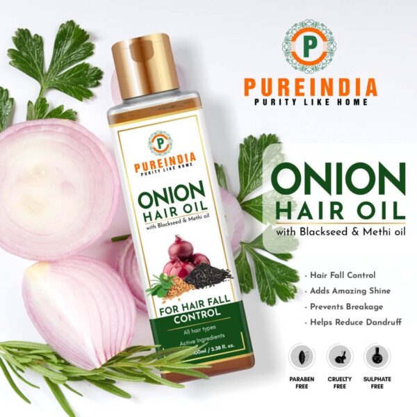 Onion Hair Oil with Blackseed, Fenugreek & Amla- A Ancient Ayurveda Beauty Secret. 95% Stop Hair-fall in just 2 week. 100ml - Image 3