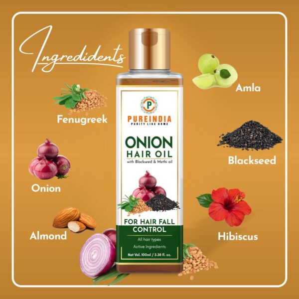 Onion Hair Oil with Blackseed, Fenugreek & Amla- A Ancient Ayurveda Beauty Secret. 95% Stop Hair-fall in just 2 week. 100ml - Image 5