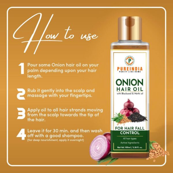 Onion Hair Oil with Blackseed, Fenugreek & Amla- A Ancient Ayurveda Beauty Secret. 95% Stop Hair-fall in just 2 week. 100ml - Image 6