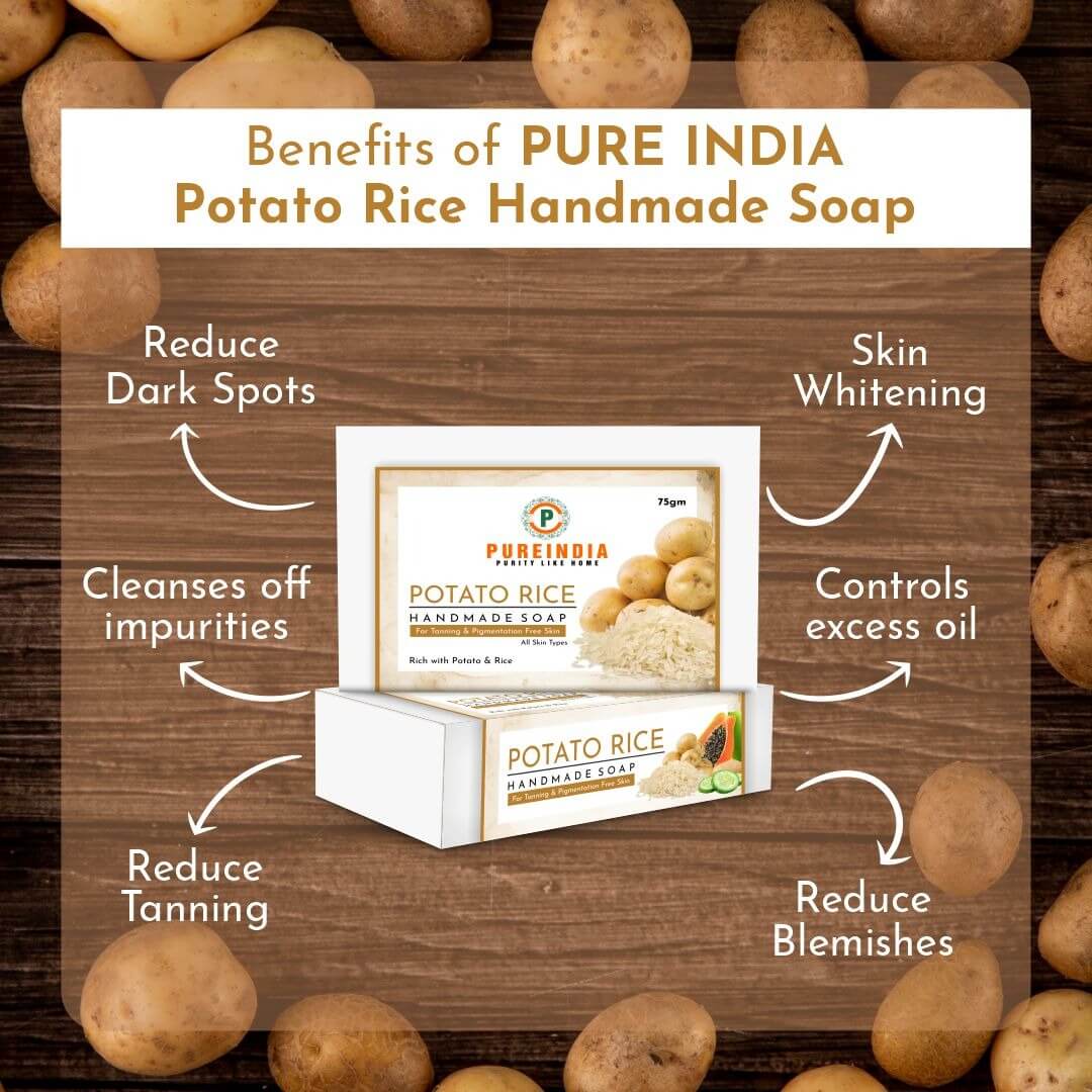 Potato Rice Soap For Reduces Tanning Pigmentation Dark Spots